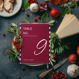 Numeração De Mesa Tema Real de Casamento Vermelho e Azul