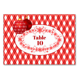 Numeração De Mesa Tema Vermelho e Branco / Feliz Natal
