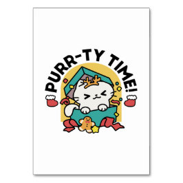 Numeração De Mesa Tempo Puro! - Design de Natal para Gatos Festivos