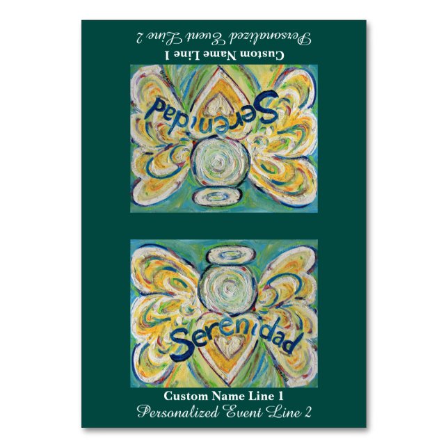 Numeração De Mesa Tendas de Mesa Personalizadas do Anjo do Serenidad (Frente)