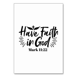 Numeração De Mesa Tenha fé em Deus, marque a citação 11:22 Inspiraci