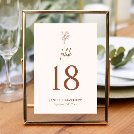 Numeração De Mesa Terracota Botânicos Minimalistas Boho Casamento