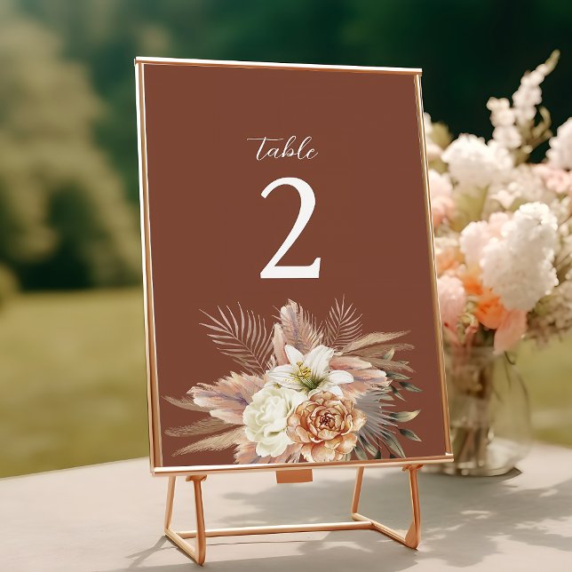 Numeração De Mesa Terracotta Boho Wedding Floral (Criador carregado)