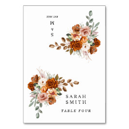 Numeração De Mesa Terracotta Burnt Orange Wedding Table Place Card