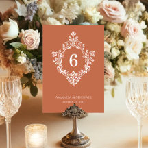 Terracotta Crista Vintage Elegante Noiva Ornate