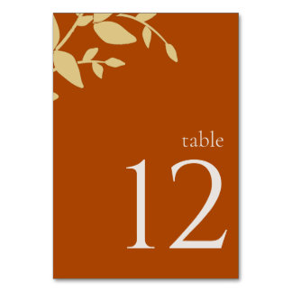Numeração De Mesa Terracotta deixa moderna tabela de casamento