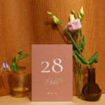 Numeração De Mesa Terracotta Dusty Orange Elegant Boho Dourado Casam<br><div class="desc">Este cartão faz parte de uma grande coleção - clique abaixo ou me peça informações * o detalhe é dourado falso não folha de papel real</div>