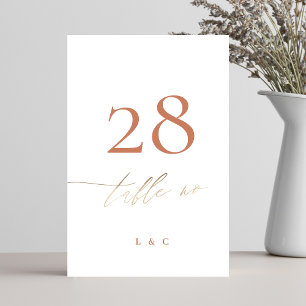 Numeração De Mesa Terracotta Dusty Orange Elegant Boho Dourado Casam
