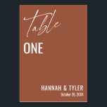 Numeração De Mesa Terracotta Elegante Simples Contemporânea<br><div class="desc">Negrito, simples, contemporâneo, elegante. Este design complementa uma coleção crescente de peças únicas que são atraentes para os olhos e distintivas. Use os campos modelo para alterar os detalhes do espaço reservado e tornar o design próprio. Outras cores e estilos estão disponíveis nesta coleção. Você também pode mudar o plano...</div>