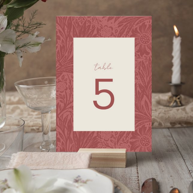 Numeração De Mesa Terracotta Floral Wedding Table Number Card (Criador carregado)