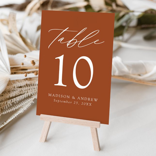 Numeração De Mesa Terracotta Modern Elegance Wedding (Criador carregado)