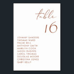 Numeração De Mesa Terracotta Modern Manuscrito Casamento<br><div class="desc">Esta placa de números de tabela moderna apresenta uma escrita à mão e uma tipografia minimalista em terracota. Personalize adicionando seus detalhes. Esta mesa personalizada é perfeita para casamentos,  chás de panela,  chás de fraldas e outros eventos.</div>