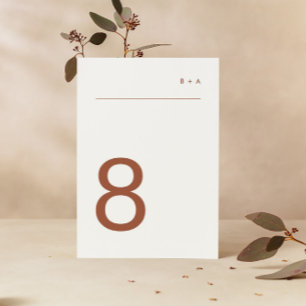 Numeração De Mesa Terracotta sobre o Elegante Premium Moderno Planet