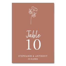 Numeração De Mesa Terracotta Wildflower Wedding
