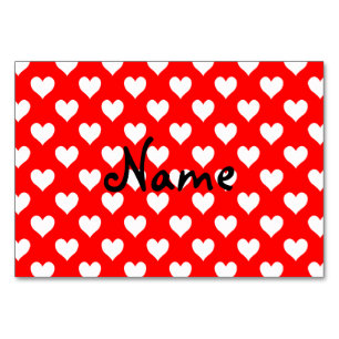 Numeração De Mesa Teste padrão vermelho e branco personalizado do