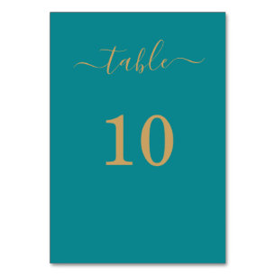 Numeração De Mesa Teto de Partido Dourado de Script Simples Elegante