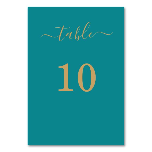 Numeração De Mesa Teto de Partido Dourado de Script Simples Elegante (Frente)