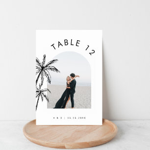 Numeração De Mesa Texto Fotográfico Arranjado Casamento Palm Tree