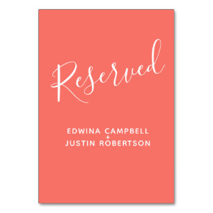Numeração De Mesa Texto simples de script branco, coral moderno rese