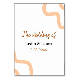 Numeração De Mesa The wedding of add bride groom name date peach