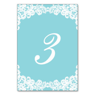 Numeração De Mesa Tiffany/Cartão de mesa de casamento elegante azul-