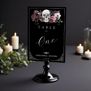 Numeração De Mesa Til Death Do U Party Watercolor Skull Wedding