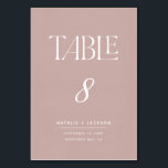 Numeração De Mesa Tinta rosada e elegante texto de roteiro pintado,<br><div class="desc">Cor de rosa-pinto pintada elegante com os números da mesa de casamento. Parte de uma coleção de casamento moderna,  mínima e elegante. Disponível de diferentes maneiras de cores.</div>