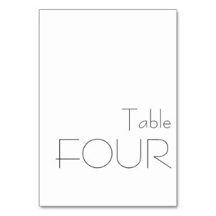 Numeração De Mesa Tipografia Divertida Minimalista Preto e Branco QU