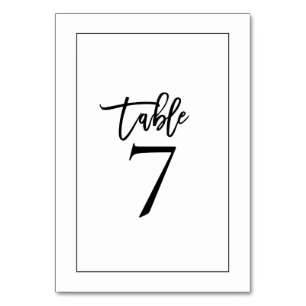 Numeração De Mesa Tipografia e Borda Preta Elegante para Casamento
