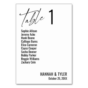 Numeração De Mesa Tipografia Elegante Simples Contemporânea