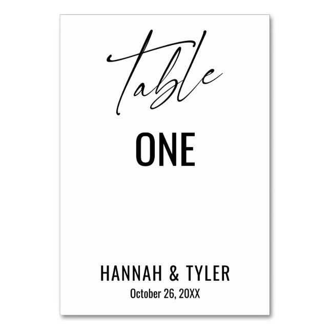 Numeração De Mesa Tipografia Elegante Simples Contemporânea (Frente)