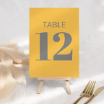 Numeração De Mesa Tipografia em negrito moderno Amarelo e Cinza em M<br><div class="desc">Tipografia em Negrito Moderna Amarelo e Cinza Número da Tabela Mitzvah</div>