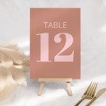 Numeração De Mesa Tipografia Negra Moderna Terracotta Pink Bat Mitzv<br><div class="desc">Número da Tabela Terracotta e Bat Mitzvah Moderno</div>
