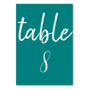 Numeração De Mesa Tipografia Teal Moderna Minimalista Casamento