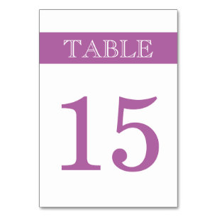Numeração De Mesa Tiras modernas e roxo, casamento mínimo de cinzas
