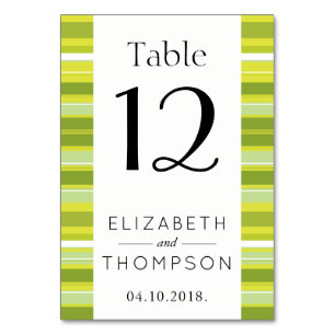 Numeração De Mesa Tiras Verdes, Linhas, Padrão Raspado, Casamento