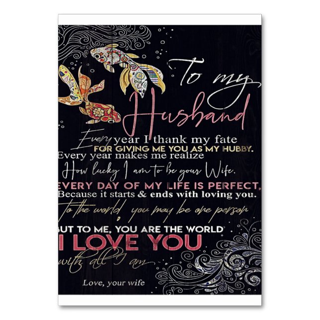 Numeração De Mesa To My Husband Letter | Best Father's Day Present | (Frente)