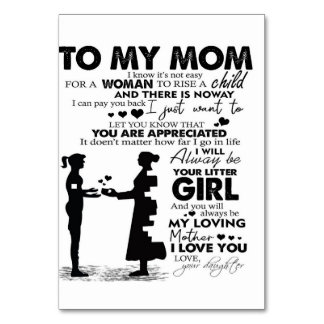 Numeração De Mesa To My Mom Home Decor | Gift For Holiday