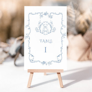 Numeração De Mesa Toile de Jouy elegante vintage quadro teddy urso