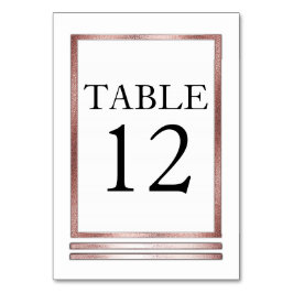 Numeração De Mesa Tom Dourado rosa | Branco Moderno Simples Elegante