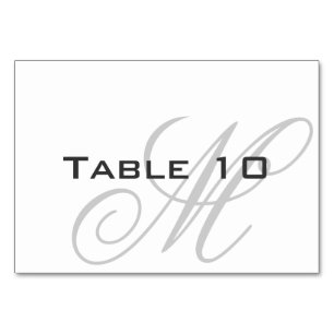 Numeração De Mesa Tom no Monograma de Tom