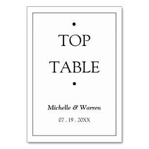Numeração De Mesa TOP Preto e Branco Personalizado