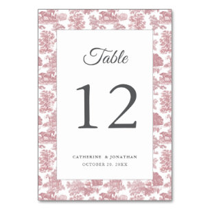 Numeração De Mesa Torre de Elegante Vintage Chic Pink Horse