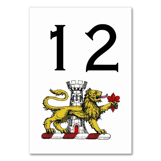 Numeração De Mesa Torre do Leão Emblema Crest Fleur de Lis C (Frente)