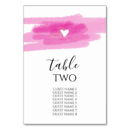 Numeração De Mesa Traços de Tinta Simples e Nomes de Convidados de C
