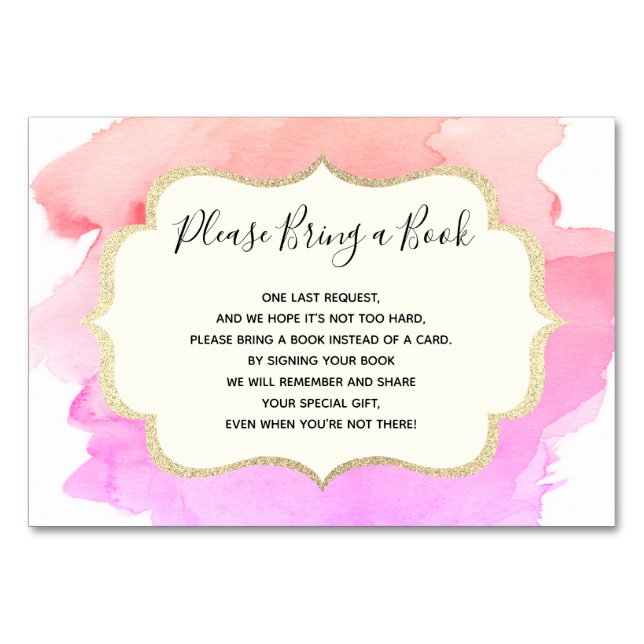 Numeração De Mesa Traga um livro - Chá de fraldas de GAROTAS Rosa-d- (Frente)