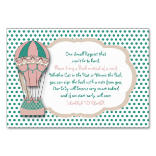 Numeração De Mesa Traga um livro em vez de um cartão, balão de ar