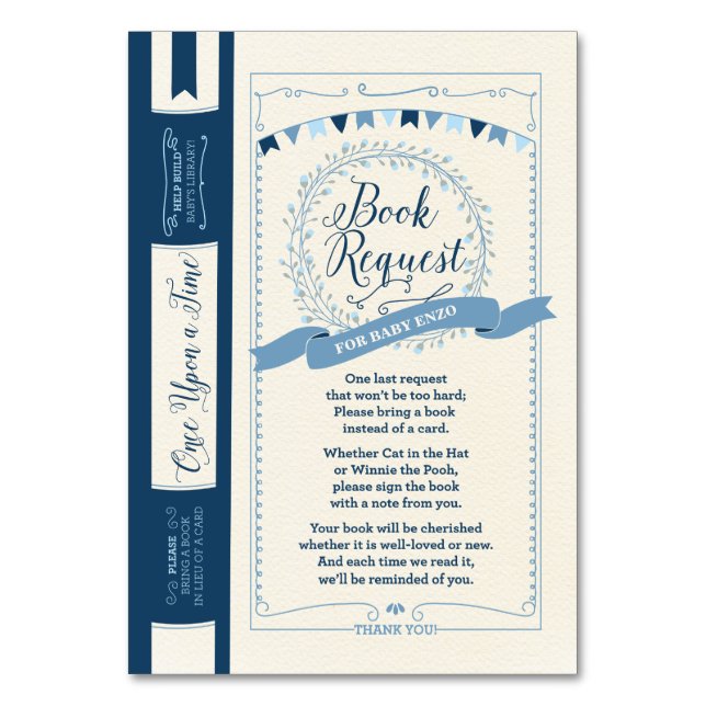 Numeração De Mesa Traga um livro, um Chá de bebê (Frente)