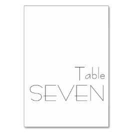 Numeração De Mesa Trecho branco preto minimalista SEVEN