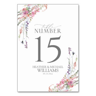 Numeração De Mesa Trendy Elegant Wildflower Wedding